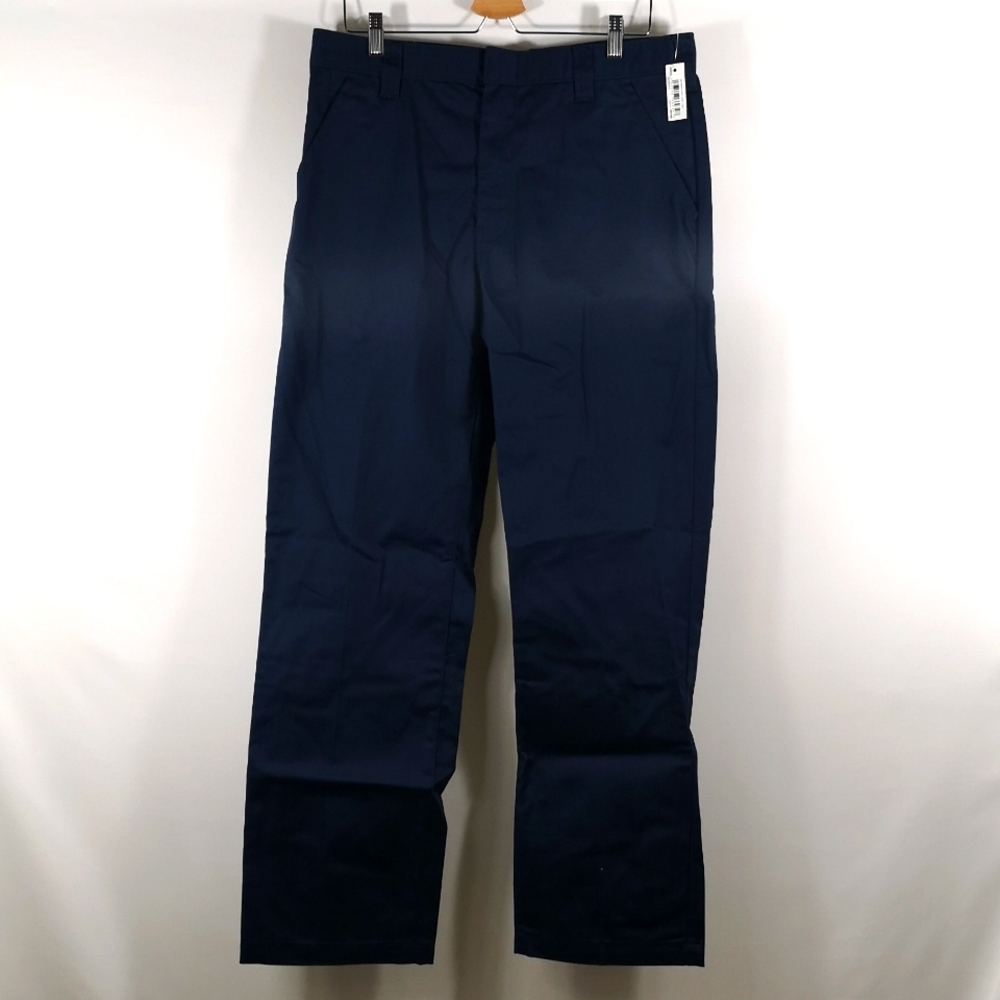 NWT Men's Business Casual Pants, Navy Blue, Size 34Wx33L, Flat front, no pleats